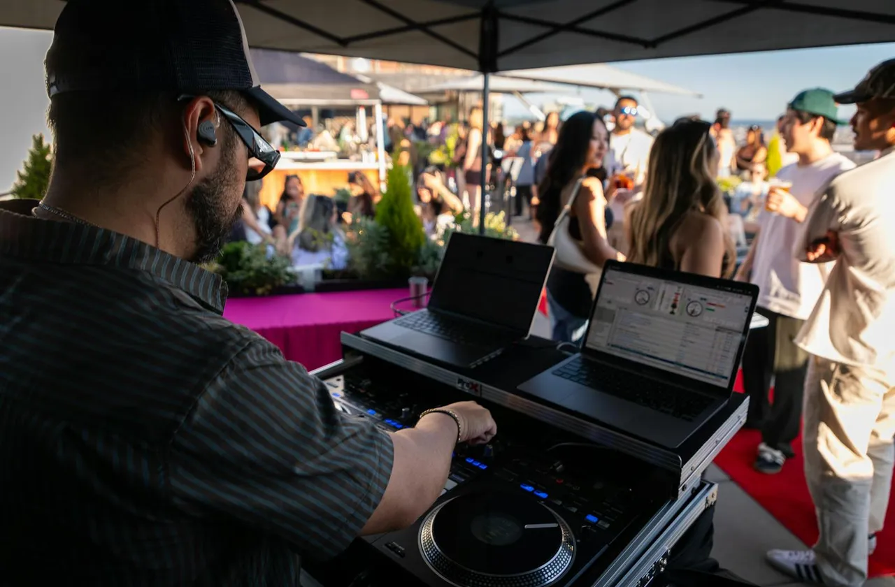 A DJ set on the rooftop at The Nest
